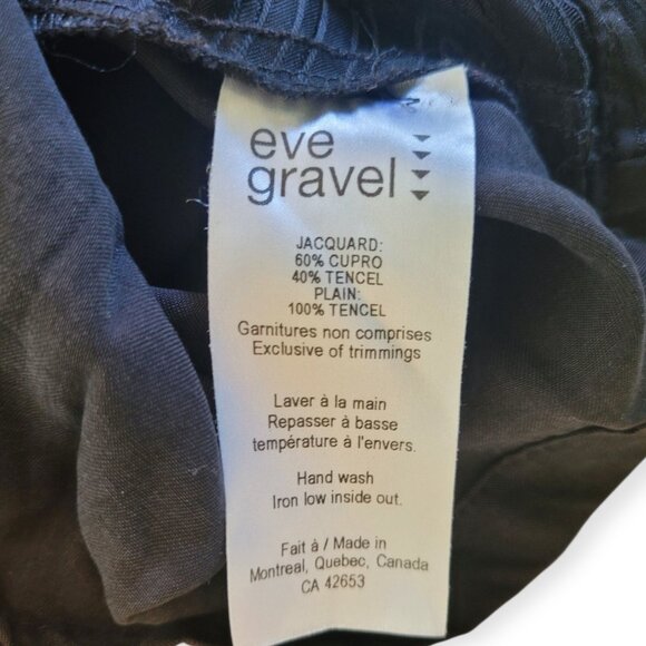 Eve Gravel black textured high-neck black jacquard hi-low batwing blouse size M - Picture 8 of 11